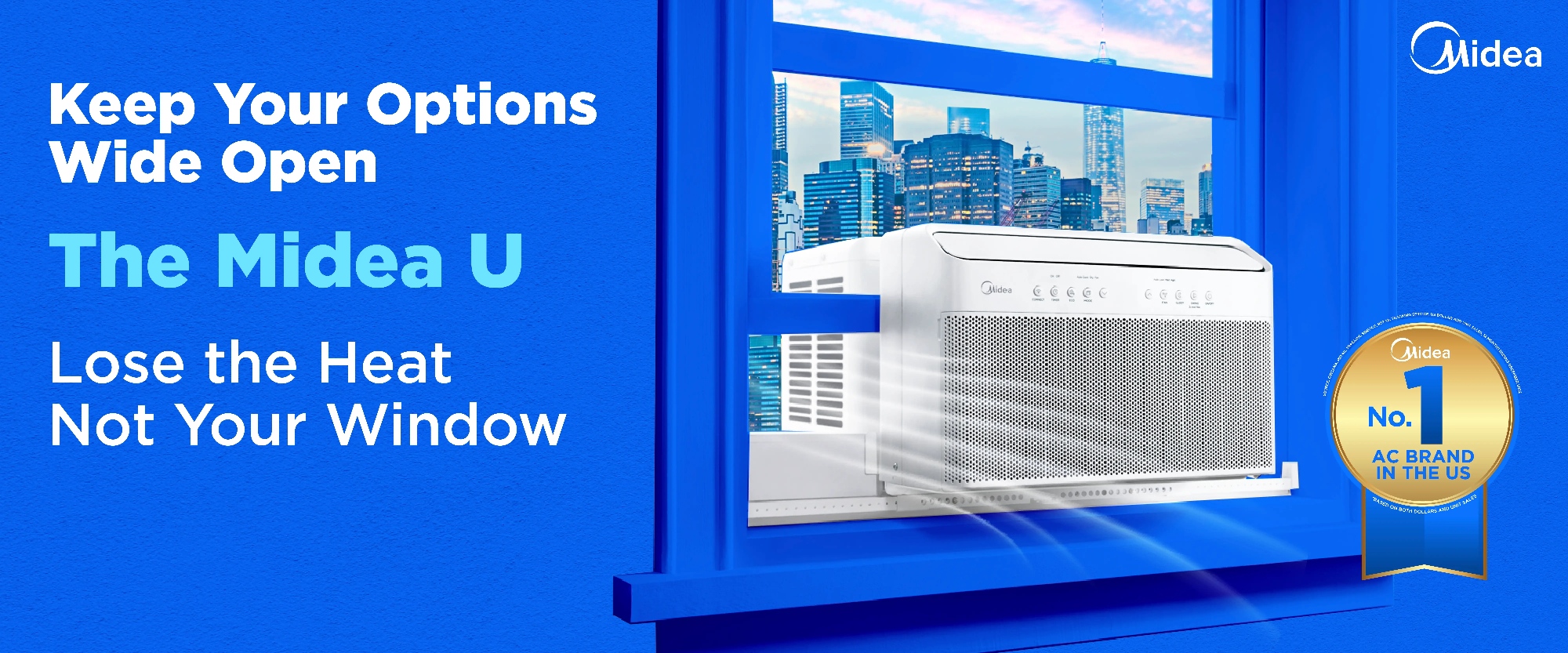 Aurora 10,000 BTU DOE U-Shaped Smart Window Air Conditioner, for spaces up to 450 sq. ft.